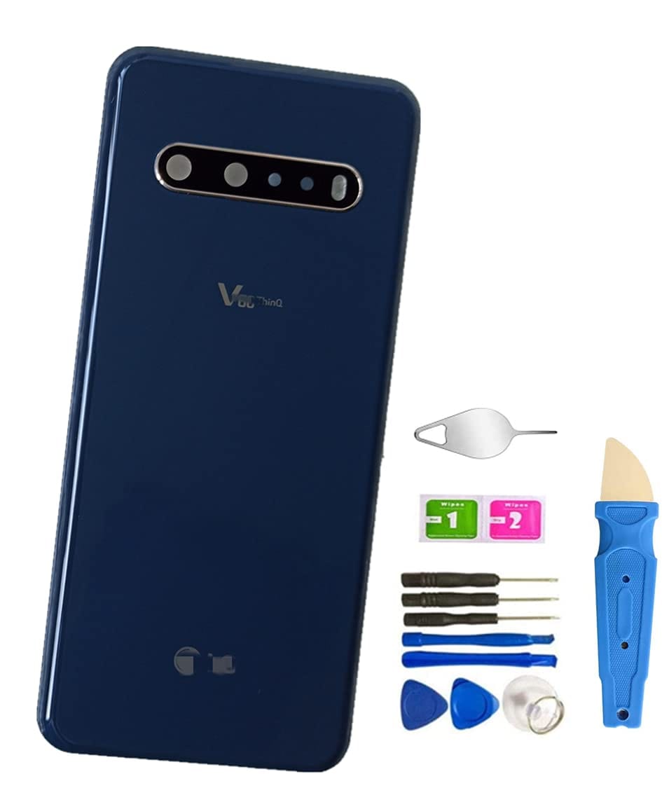 COCOPARTS V60 ThinQ バックガラス 交換用 テープハウジング ドアプラット LG V60 ThinQ 全モデル+ツール