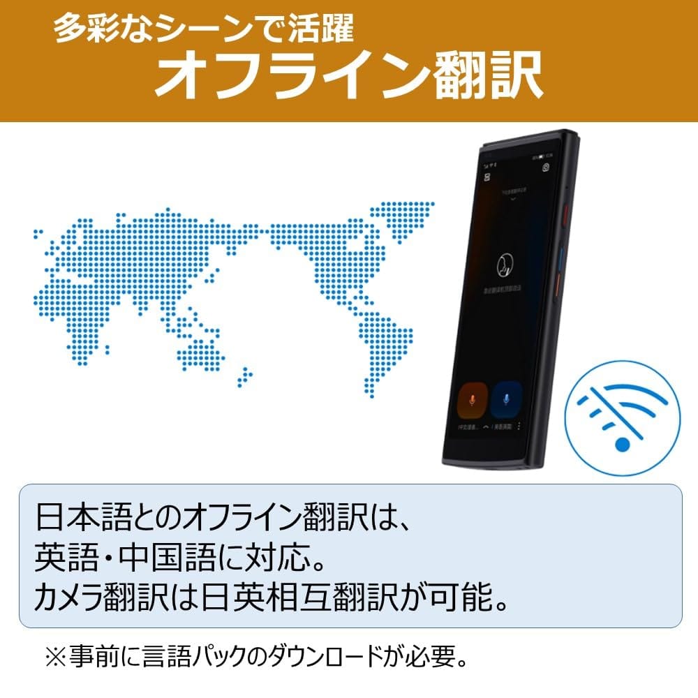 美的生活ヘルシーライフ本店のiFLYTEK Smart Translator アイフライテック 翻訳機 グローバル通信2年付/60言語 (内11言語はテキスト翻訳のみ) の音声翻訳に対応/カメラ翻訳50言語対応/オフライン翻訳｜アングル3