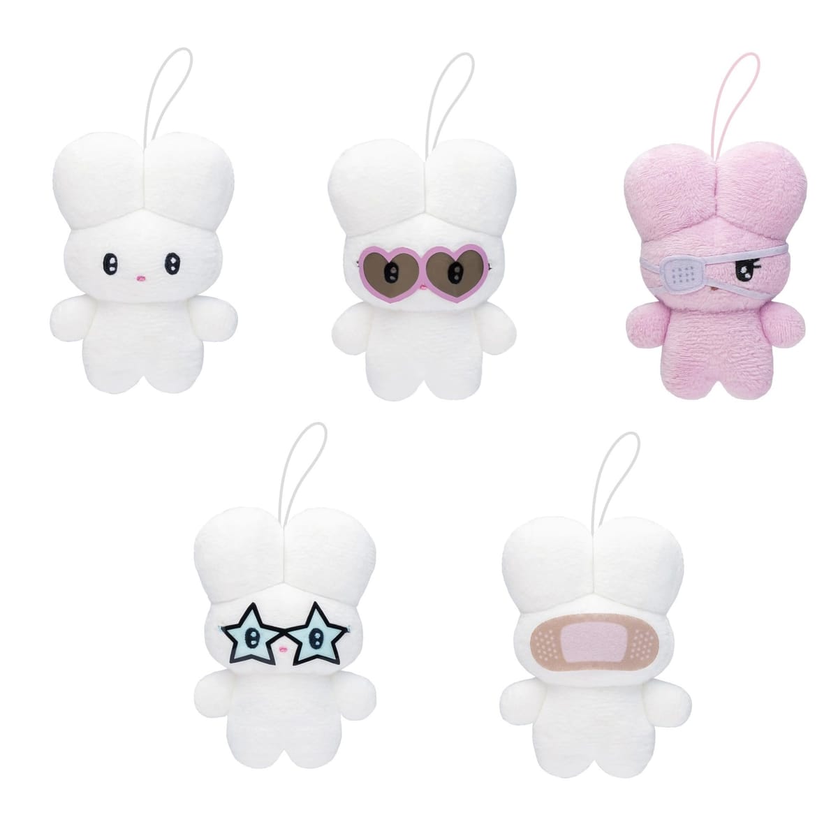 内容 1. しりみみ 2. サングラス（ハート） 3. 眼帯メメ 4. サングラス（星） 5. 絆創膏サイズ: 約H3cm 全5種コンプリートセット（全5種×各1個ずつ）