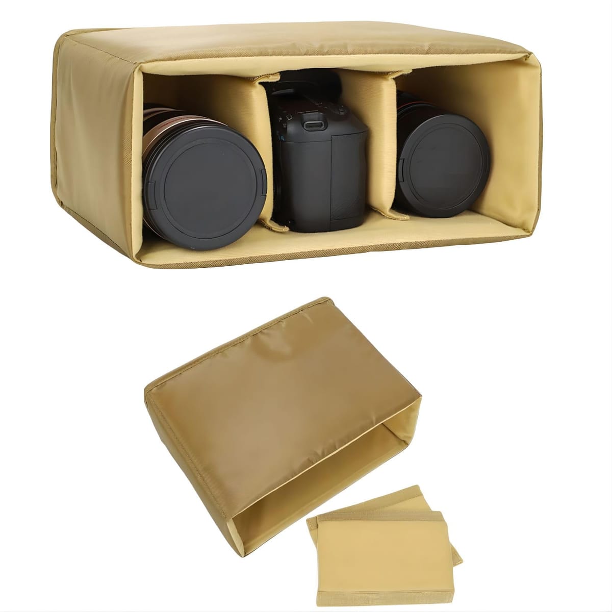 SESHIS カメラ インナーケース クッション 収納 カメラバッグ ケース 仕切り パッド 大容量