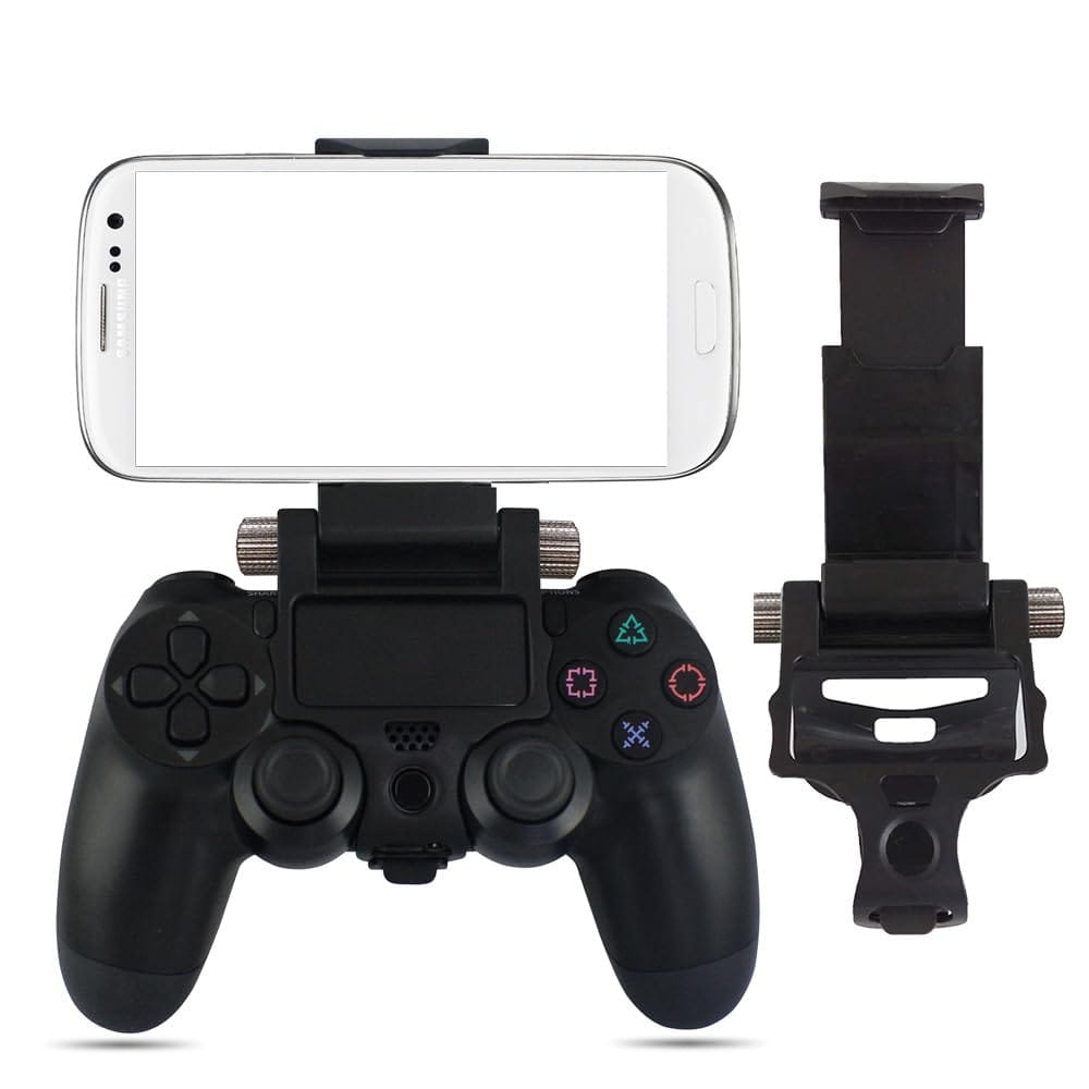 SELECOCO PS4 コントローラー用 スマホホルダー ブラケット式 スマートフォン固定 ゲーム操作改善 スマホマウントホルダー PS4 コントローラー固定 PlayStation 4 対応