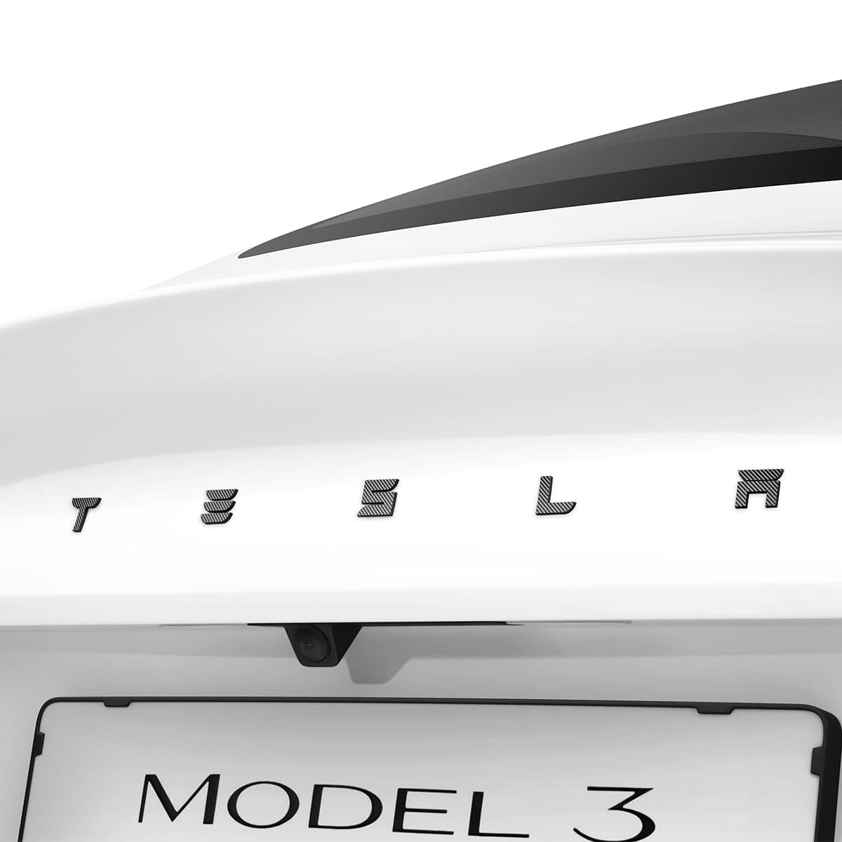 Spigen リアエンブレム ロゴ フルカバー Teslaモデル3 2024-2用パック、カーボン
