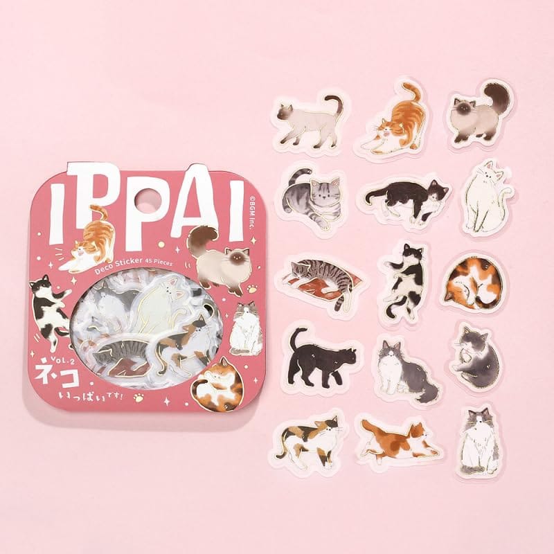 美的生活ヘルシーライフ本店のフレークシール IPPAI 【ネコがいっぱいですvol.2】 BS-FG249｜アングル3