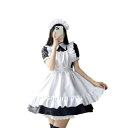 [YU-YU] メイド服 コスプレ 衣装 メイド 定番 3点セット 仮装 コスチューム こすぷれ 可愛い 男ウケ レディース ハロウィン 大きいサイズ エプロン ドレス 女装 学園祭 (XL, 半袖/ショート黒)