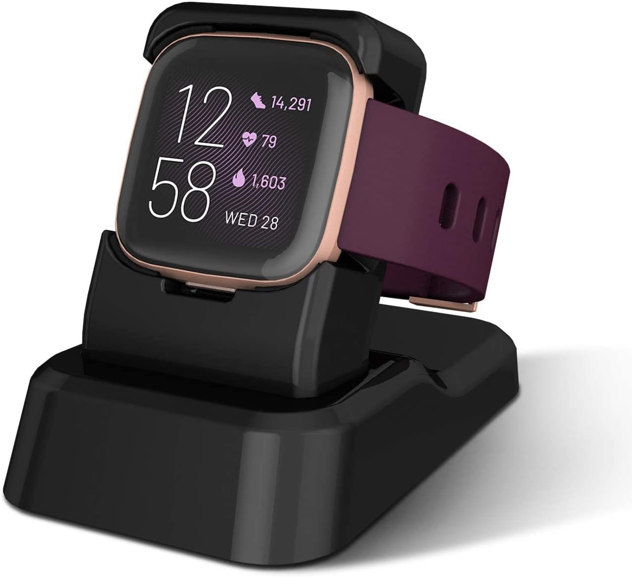 KasmotionのFitbit Versa2充電器スタンドに対応。交換用充電スタンドクリップ充電クレードルドックアダプターホルダー。Fitbit Versa2に対応。