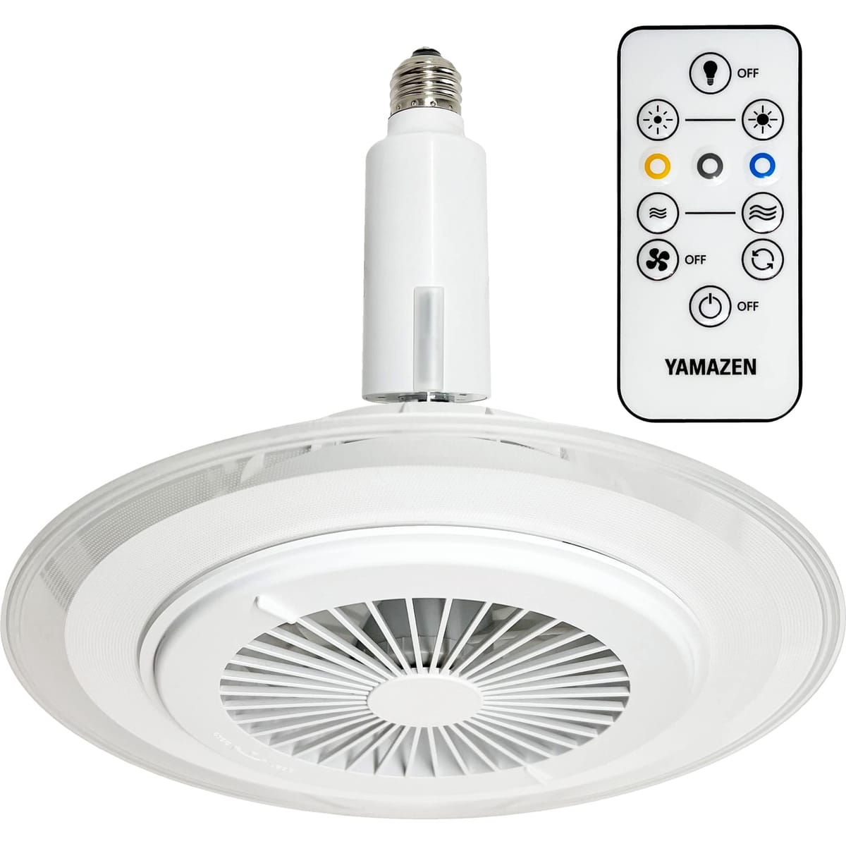 樂天商城 - [山善] 導光板 FAN付き LEDライト 風量5段階 / 調色3段階 / 調光5段階 左右角度調節機能 白熱電球100W相当 E26ソケットタイプ 逆回転モード搭載 1950lm リモコン付き 省エネ 工事不要 DFLC-100VE