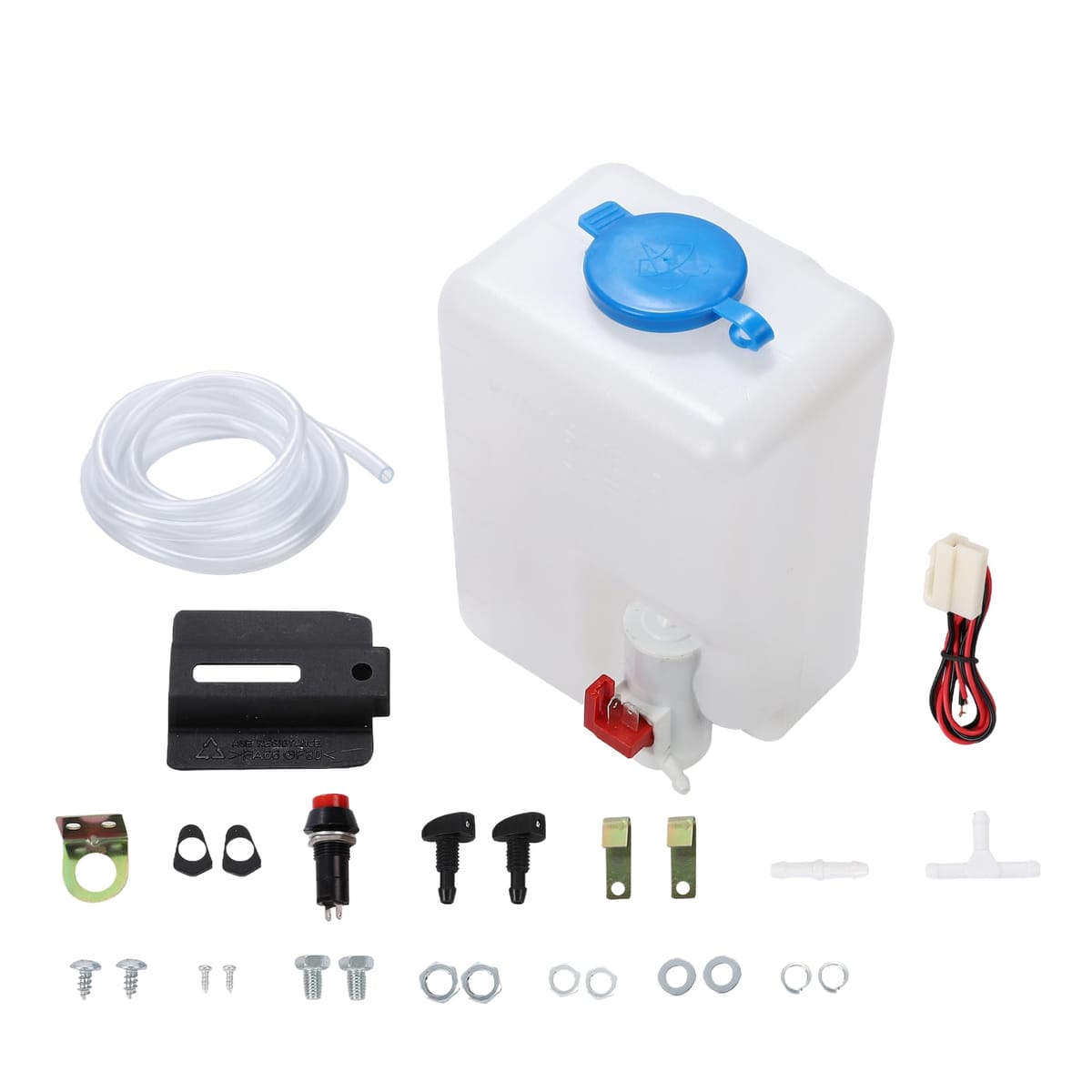 ウォッシャー タンク キット ボトル 12V クリーニング ラジエター インタークーラー 箱型 冷却 旧車 自動車 ボート 農業機器 汎用