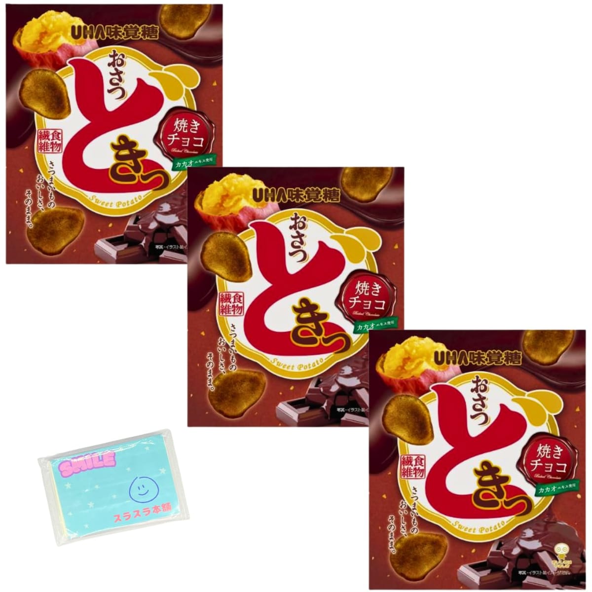 Monolog Style おさつどきっ 焼きチョコ味 60g ×3袋セット ★スラスラ本舗オリジナルポケットティッシュ付き★