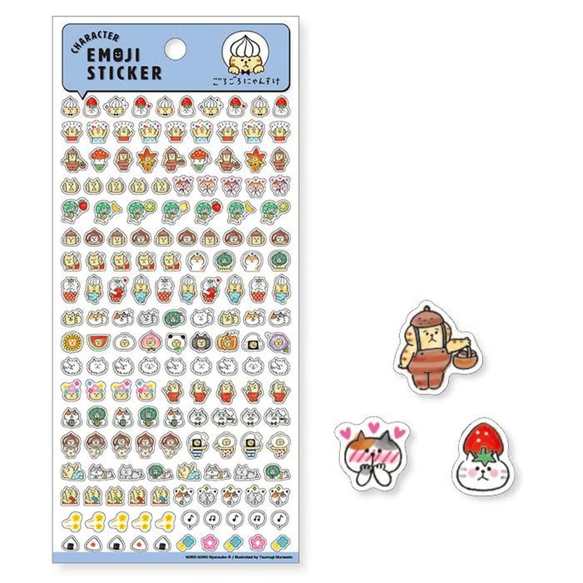 マインドウェイブ キャラクター絵文字シール ごろごろにゃんすけ みんな集合