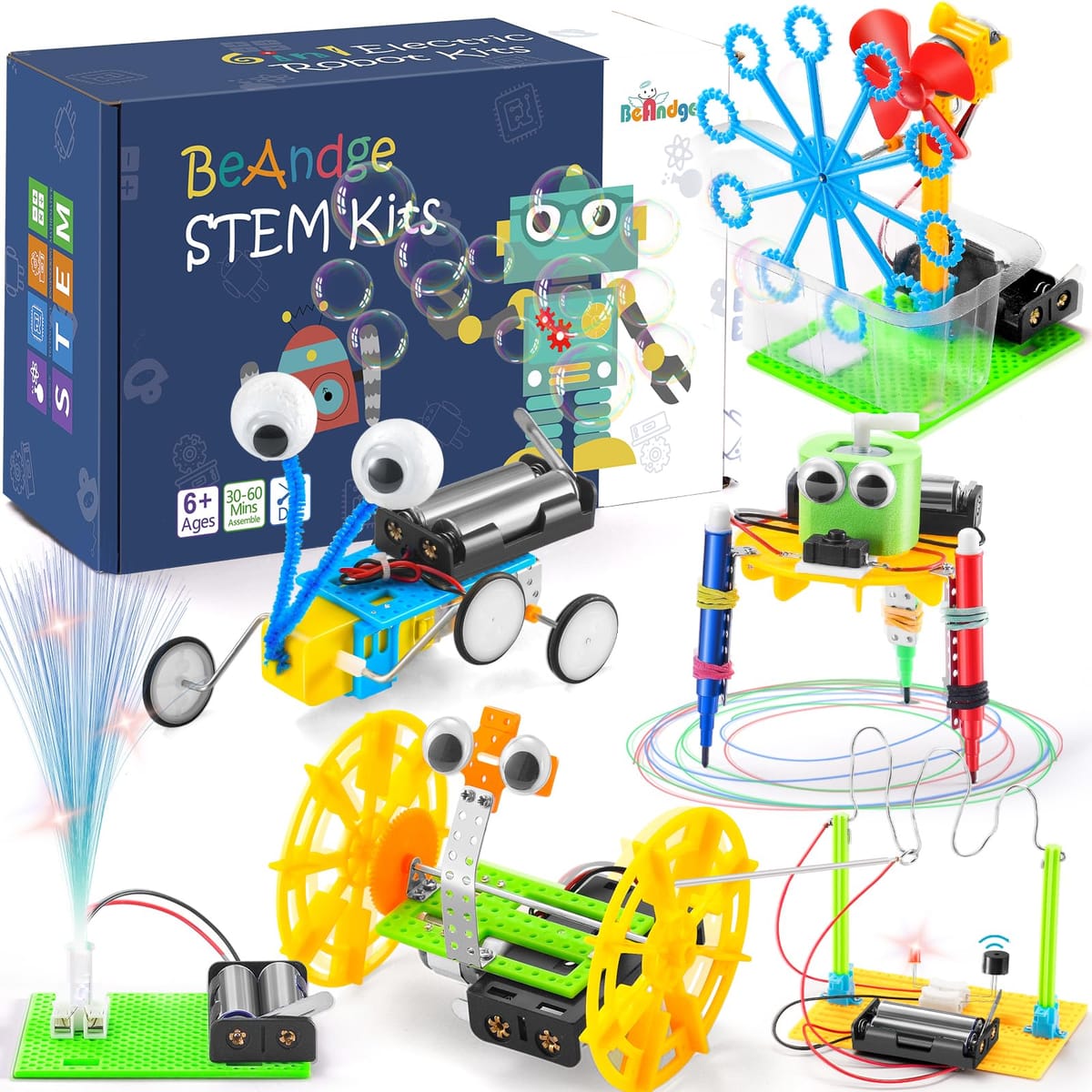 STEMキット ロボット工学 電動モーター サイエンス プロジェクト 実験 子供用 DIY エンジニアリング 組み立てキット 男の子 8-12歳 女の子向け 電子ロボットおもちゃ 7 8 9 10 11 12歳以上の子供向け