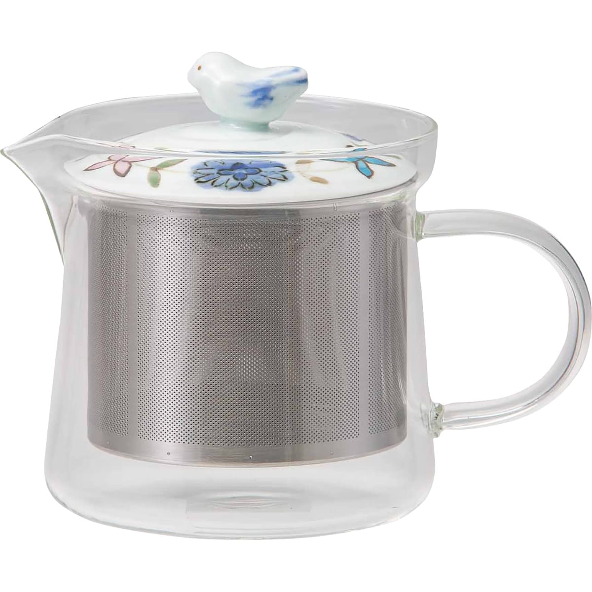 西海陶器 波佐見焼 一誠陶器 ガラス ティーポット 小 約425ml (スーパーステンレス茶こし付) ブルーメ ブルー 日本製 20423