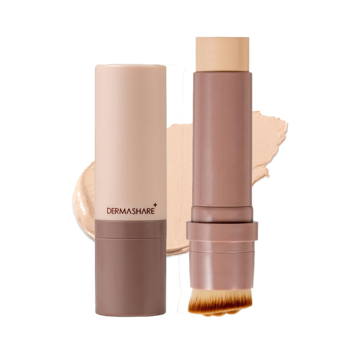 樂天商城 - [DERMASHARE] ファンデーション スティックファンデーション ブラシ付き 全ての肌質 ヴィーガン ブラシ取り外し可 14g ダーマシェア アイボリー
