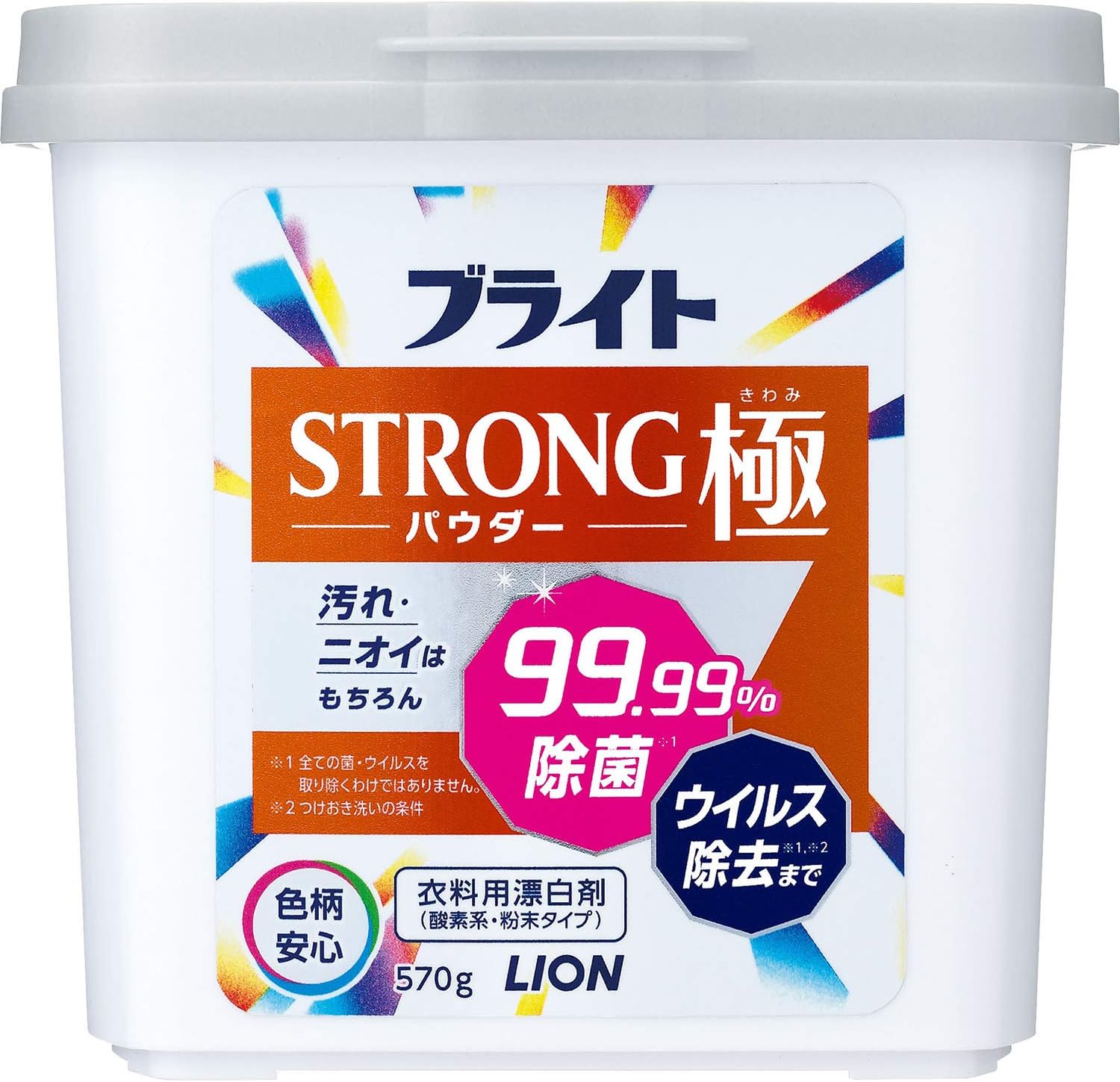 ブライトSTRONG極 パウダー 酸素系・粉末タイプ 衣類用漂白剤 本体570g [570グラム (x 1)]