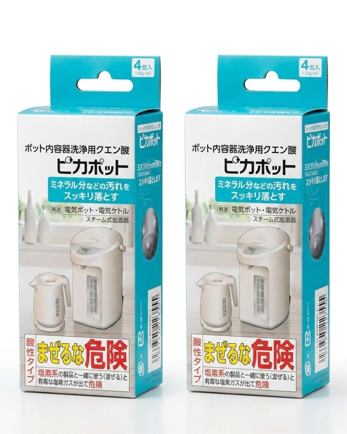 【ポット内部をすっきり洗浄】 電気ポットや電気ケトルの内側に付着した、水アカやミネラル汚れのお手入れに使えるポット内容器洗浄用クエン酸です。洗っても落ちにくい白い汚れが気になった時の定期メンテナンスに適しています。【全メーカー対応で選びやすい】 ポットやケトルのメーカーを問わず使いやすい、ポット内容器洗浄用クエン酸です。ご家庭で使用中の電気ポット・電気ケトルのお手入れ用として選びやすく、日常使いのメンテナンス用品として便利です。【分包タイプで使いやすい】 1包30gの分包タイプで、必要な分だけ使いやすいポット洗浄用クエン酸です。計量の手間がなく、保管しやすいのもポイント。電気ポットや電気ケトル内部の定期洗浄に使いやすい2個セットです。【定期的なお手入れに便利】 電気ポットを長くきれいに使いたい方に適した、ポット内容器洗浄用クエン酸です。1〜3か月に1回のお手入れ目安で使いやすく、まとめて備えておける2個セットなので、ストック用にも便利です。【水アカ汚れ対策に】 ポット内部にたまりやすい白い水アカやミネラル汚れのお手入れに使える洗浄用クエン酸です。電気ポット・電気ケトル内部の清潔感を保ちたい時の定期洗浄におすすめ。30g×4包入りを2箱セットにした使いやすい構成です。 電気ポットや電気ケトルの内側に付着した、洗っても落ちにくい水アカやミネラル汚れのお手入れに使える、ポット内容器洗浄用クエン酸です。象印のCD-KB03X-Jは、ポット内部のニオイや水アカなどをきれいに落とすための洗浄剤として案内されており、全メーカーで使用可能、30g×4包入りの使いやすい分包タイプです。1〜3か月に1回の定期的なお手入れにも向いています。 本商品は2個セットなので、日常的にポットやケトルを使うご家庭のストック用にも便利です。1包ずつ使える個包装タイプのため、計量の手間がなく、必要な分だけ使いやすいのも特長です。ポットを長くきれいに使いたい方、白い汚れや内部のくもりが気になってきた方の定期メンテナンスにおすすめです。