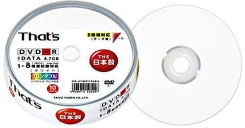 太陽誘電 That's DVD-Rデータ用 8倍速 10