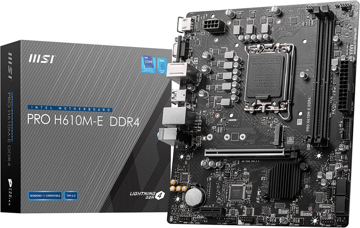 MSI マザーボード 初心者向け【Amazon限定モデル】 PRO H610M-E DDR4 第14/13/12世代Intel(LGA1700)対応1xPCI-e 4.0 x16 Micro-ATX [Intel H610 搭載] MB6174