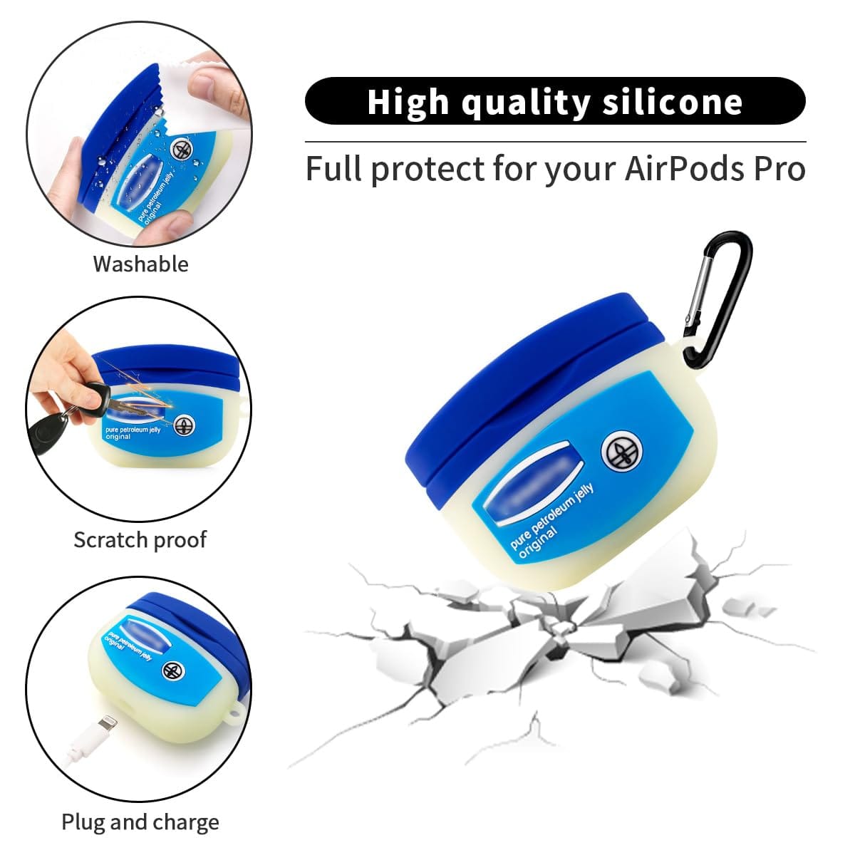 WQNIDE Blue Bottle Case,6in1 Accessories Set Silicone Protective Cover,Cute 3...