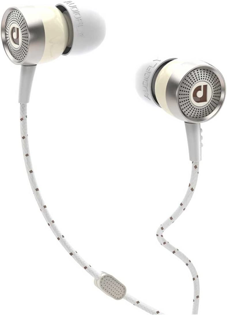 Audiofly I[fBItC / AF45 Bakelite White In-Ear Headphones Clear-Talk Mic Cz [White]