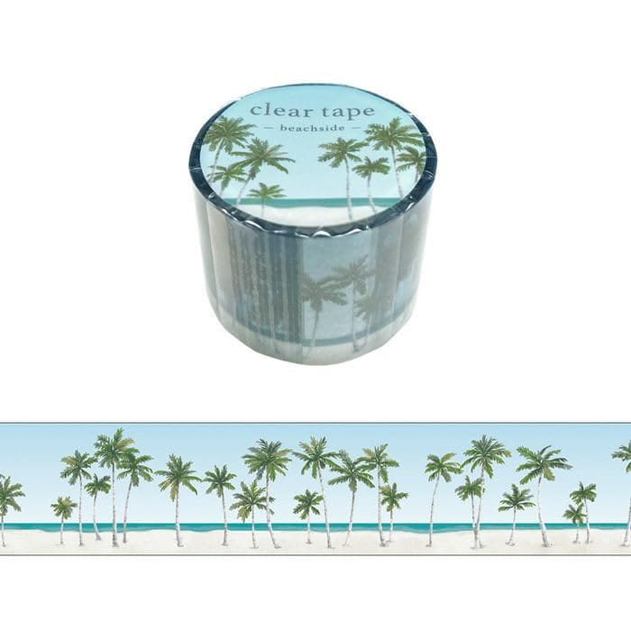 クリアテープ Beachside ビーチサイド 30mm×3m MIND WAVE マインドウェイブ 透明PETテープ 手帳デコ ラッピング 95138