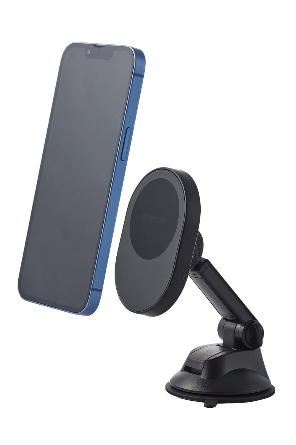 エレコム 車載ワイヤレス充電器 マグネット吸着 7.5W 5W 車載ホルダー スマホホルダー 車 [Magsafe対応iPhone 14/13/12 対応] ブラック W-QC