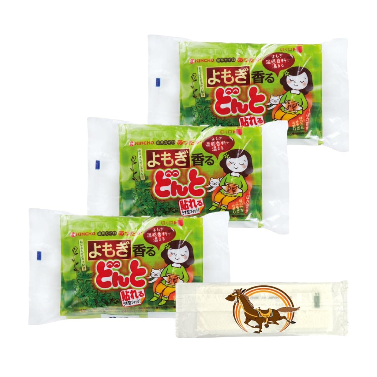 金鳥 キンチョー KINCHO 貼れる 香るどんと よもぎ 8個入 + Kunutonnオリジナルロゴ入りおまけ付
