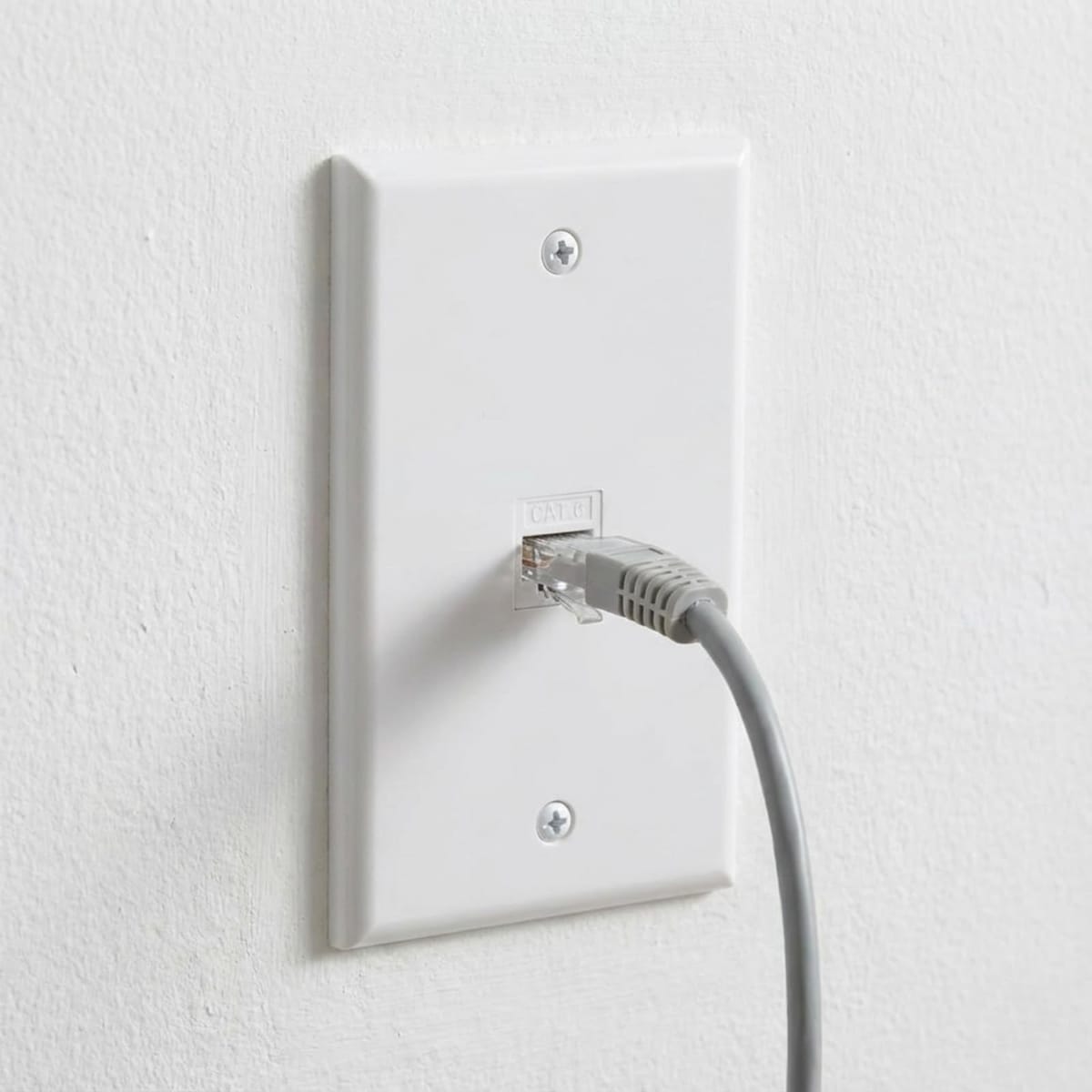 【2枚セット】RJ45 LANウォールプレート 1ポート 115×70mm Cat6対応 キーストーン ...