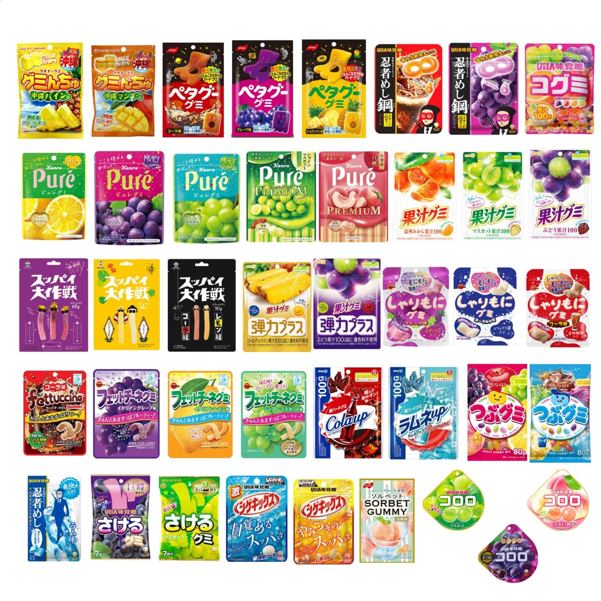 グミ アソート 詰め合わせ15個セット(15種x1) コロロ ぺタグー 忍者めし グミんちゅ カンデミーナ フィ..