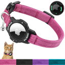 OUCWLTAG ルミナス AirTag 猫 首輪 分離 OUCWLTAG GPS 猫 首輪 Apple Airタグホルダー付き 猫 トラッカーカラー 安全ゴムバンド付き 女の子 男の子 猫 子猫 子犬 (9~13インチ ピンク)