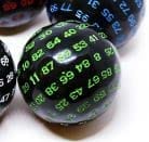 ＜Q-LIFE-Q＞100面多面体ダイス,D100アクリル多面体ダイス,教育プロジェクト用のマルチサイドダイス,多面サイコロ,100面サイコロ（約48mm 7g） (緑)