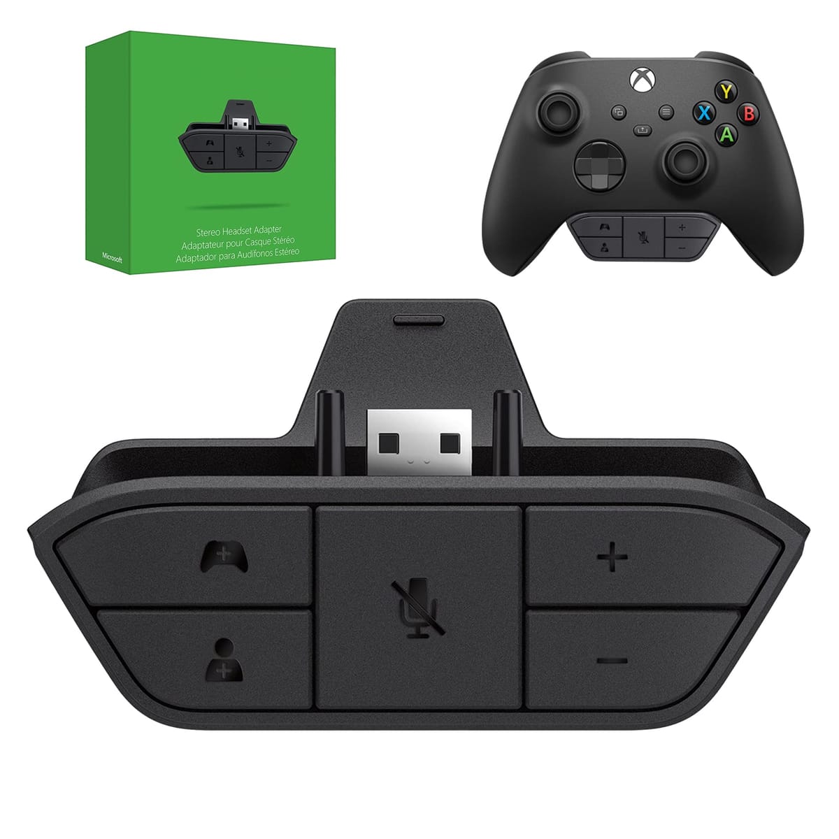 AOJAKI ステレオヘッドセットアダプター Xbox コントローラーアダプター Xbox マイクアダプター Xbox One/One S/X/Elite 1/Elite2/シリーズS/Xコントローラー用 オーディオバランス調整 (ゲームサウンド&ボイス