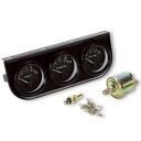 Kanoan トリプルゲージ キット 車用 12V 電圧計 油圧計 水温計 3連 メーター 追加メーター ボルトメーター 水温ゲージ オイルゲージ 52mm 汎用 社外品