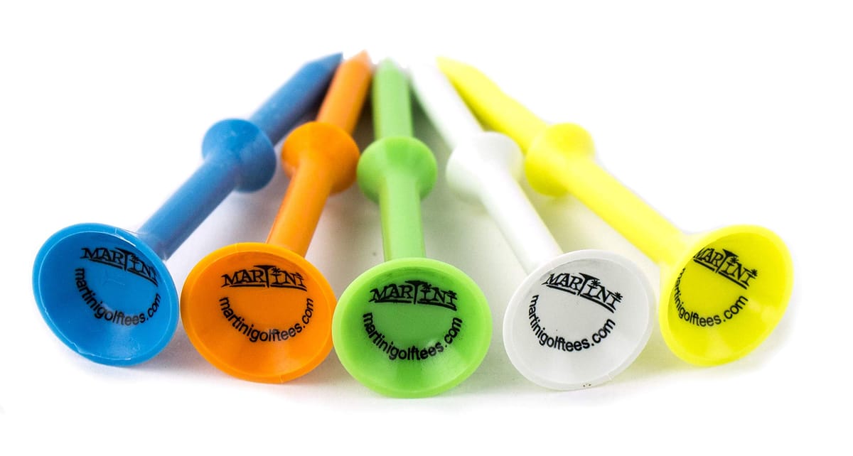 Martini Golf Tees DMT007 丈夫なプラスチックステップアップティー(5パック)、ア...