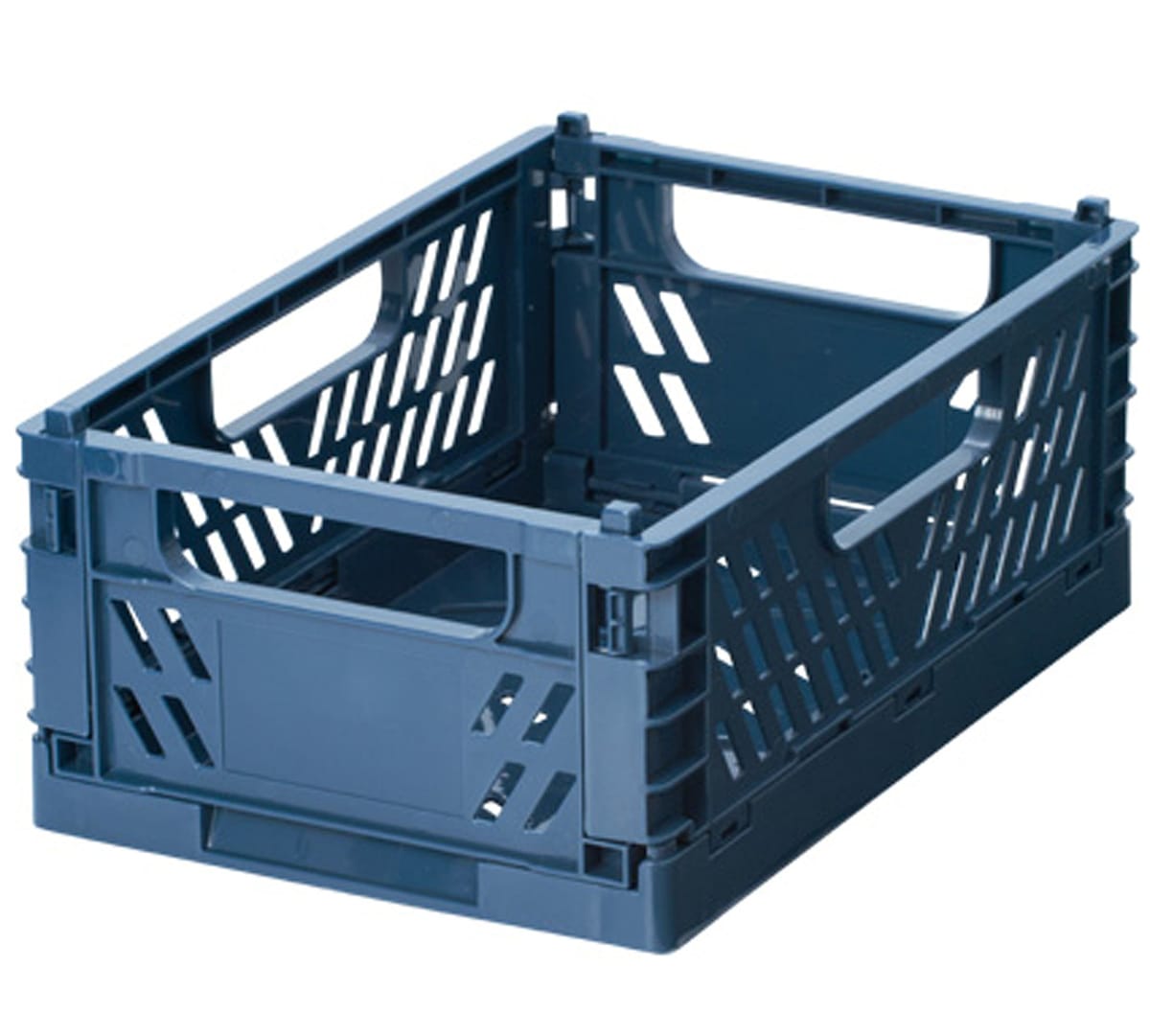 スタッキング できる 折りたたみ ミニ コンテナ ボックス (350ml缶×6 入る) ネイビー 171840