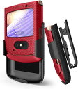 Beltron Motorola RAZR 5G (AT&T / T-Mobile)用クリップ付きケース 回転ベルトホルスターコンボ&内蔵キックスタンド付き Motorola Moto RAZR 5G Flip Phone(2020)XT20 [レッド]