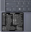 SYNERLOGIC Windows PC リファレンス キーボード ショートカット ビニールステッカー ラミネート加工 残留物なし PC ノートパソコン デスクトップ用 SM: 3インチx2.5インチ (ブラック)