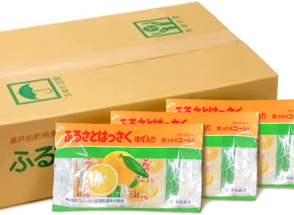 瀬戸田産はっさく使用 ふるさとはっさく ゆず入り 20袋セット(15g×6袋入×20)粉末清涼飲料 広島県三原農業共同組合 [ふるさとはっさく20袋セット]