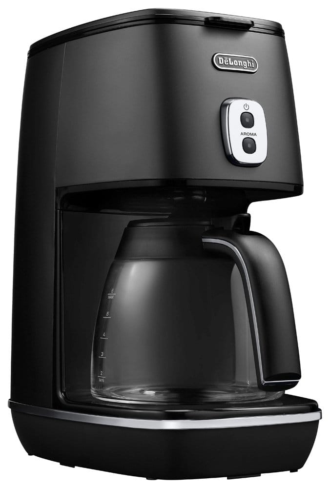 DeLonghi(デロンギ) De'Longhiドリップコーヒーメーカー ディスティンタ ICMI011J-BK レギュラーコーヒー 6杯用 チタンコートフィルター アロマモード  ファミリー登録で3年保証