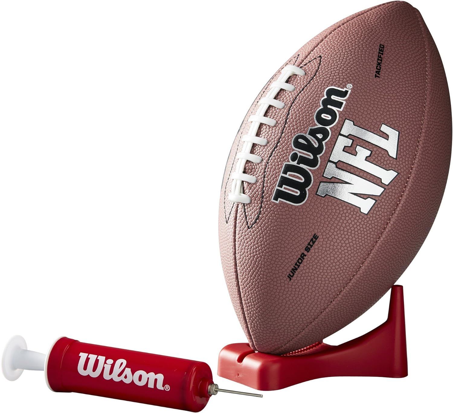 Wilson NFL MVP Junior Football with Pump and Tee,Brown NFL MVP ジュニアフットボール ポンプとティー付き (ニードルはポンプのハンドルにあります)。 ユースサイズ。すべて合成レザー。 ソフトスポンジラバーカバー。 柔らかい防水スポンジラバーカバーでどこでも遊べます。 ポンプ、空気入れ針(針はポンプのハンドルにあり)、フットボールティーが含まれます。 対象年齢9歳以上。 製品型番 WTF1414PT 色 ブラウン 素材 ゴム, レザー 種別 野球 電池付属または内蔵 いいえ 製品サイズ 25.4 x 13.97 x 13.97 cm; 399.16 g 対象 ユニセックス(ユース)