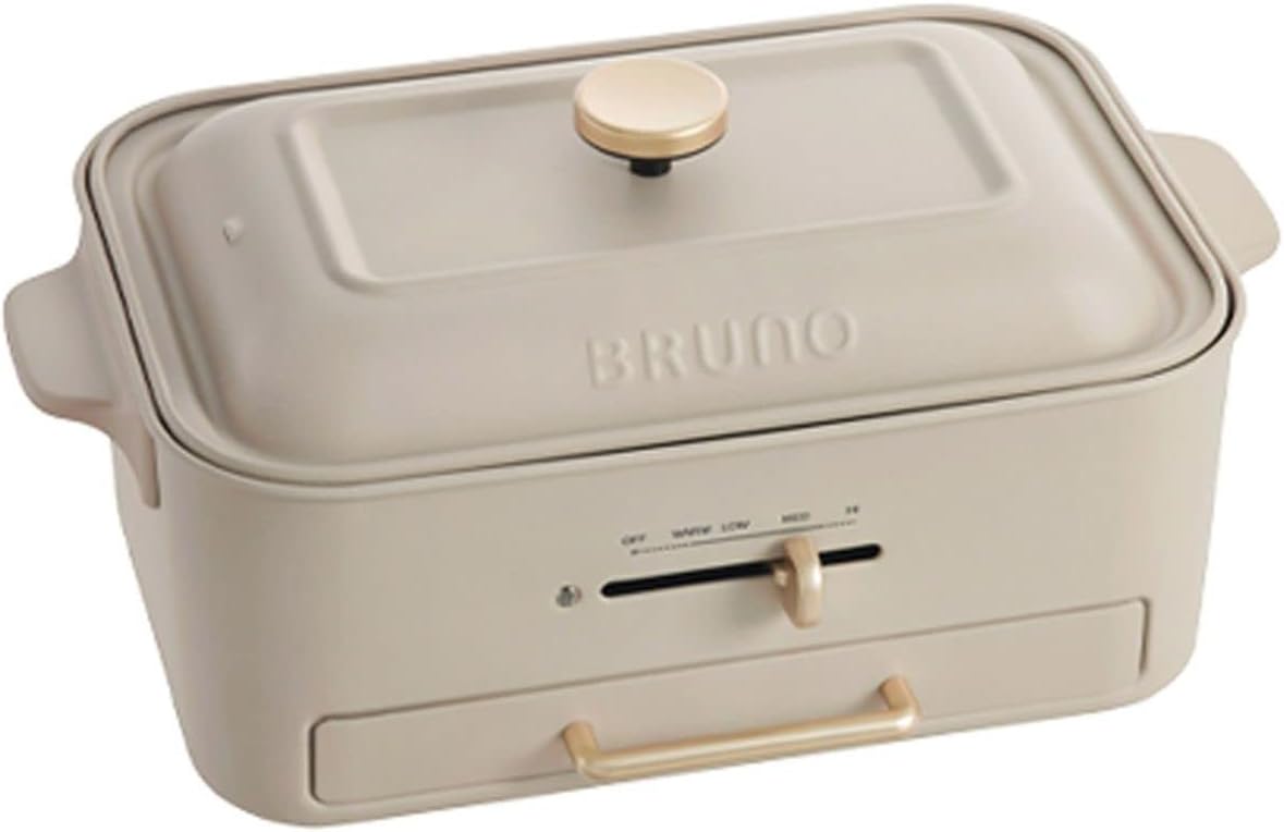 BRUNO ブルーノ コンパクトグリルホットプレート 減煙 煙が出にくい 焼肉グリル 焼肉プレート おうち焼肉 平面プレート たこ焼きプレート 減煙グリルプレート グレージュ BOE109-GRG
