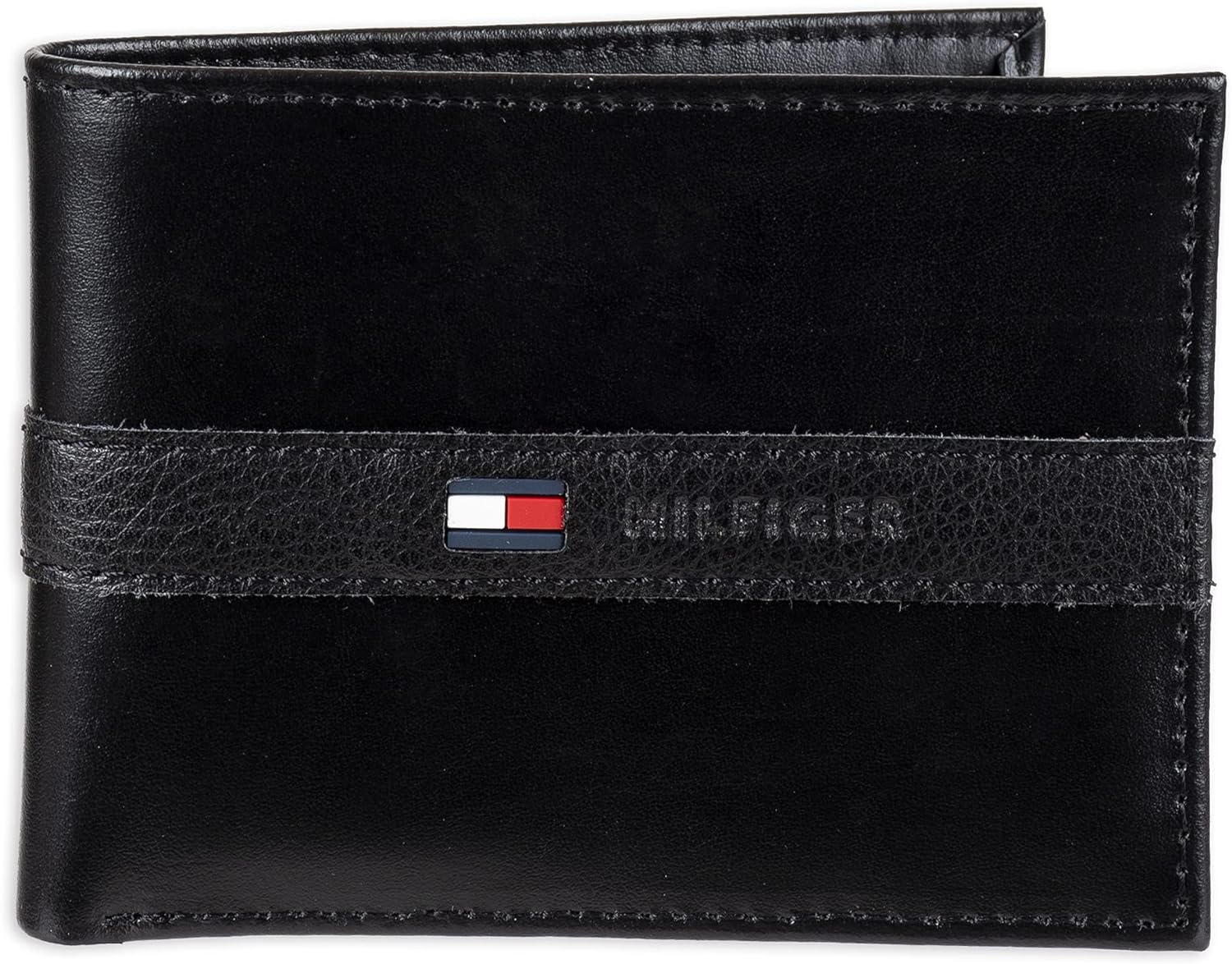 Tommy Hilfiger トミーフィルフィガー 財布 メンズ Men's Leather Ranger Passcase Wallet (Black)
