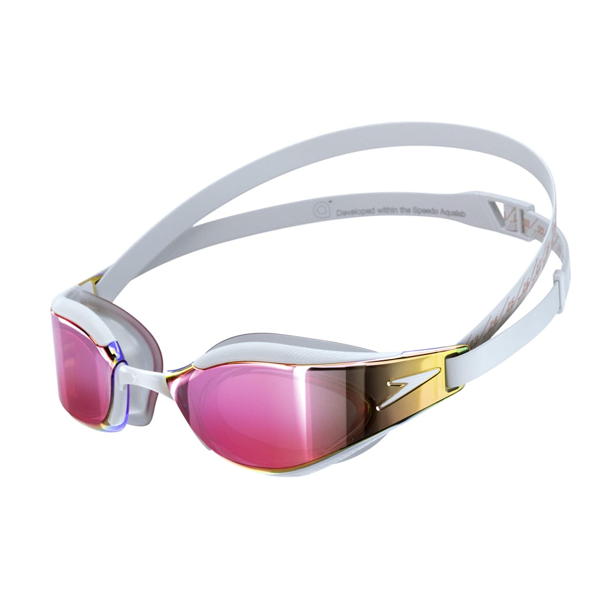 Speedo Unisex-Adult Swim Goggles Mirrored Fastskin Hyper Elite White/O...