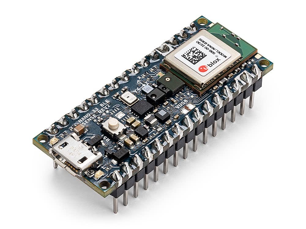 Arduino Nano 33 BLE Sense Rev2 ヘッダー付き  ? AIマイクロコントローラー センサー付き Bluetooth ウェアラブル、ジェスチャー、音声認識用