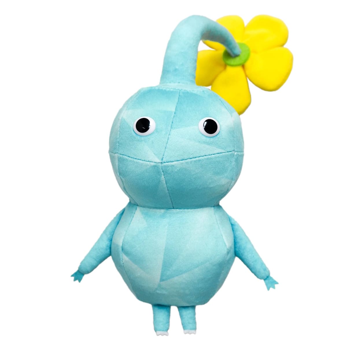 『PIKMIN4』で新登場する「氷ピクミン」のぬいぐるみ。氷が光っているようなテクスチャが特徴です！Ⓒ Nintendo対象年齢 :6才以上素材: ポリエステル