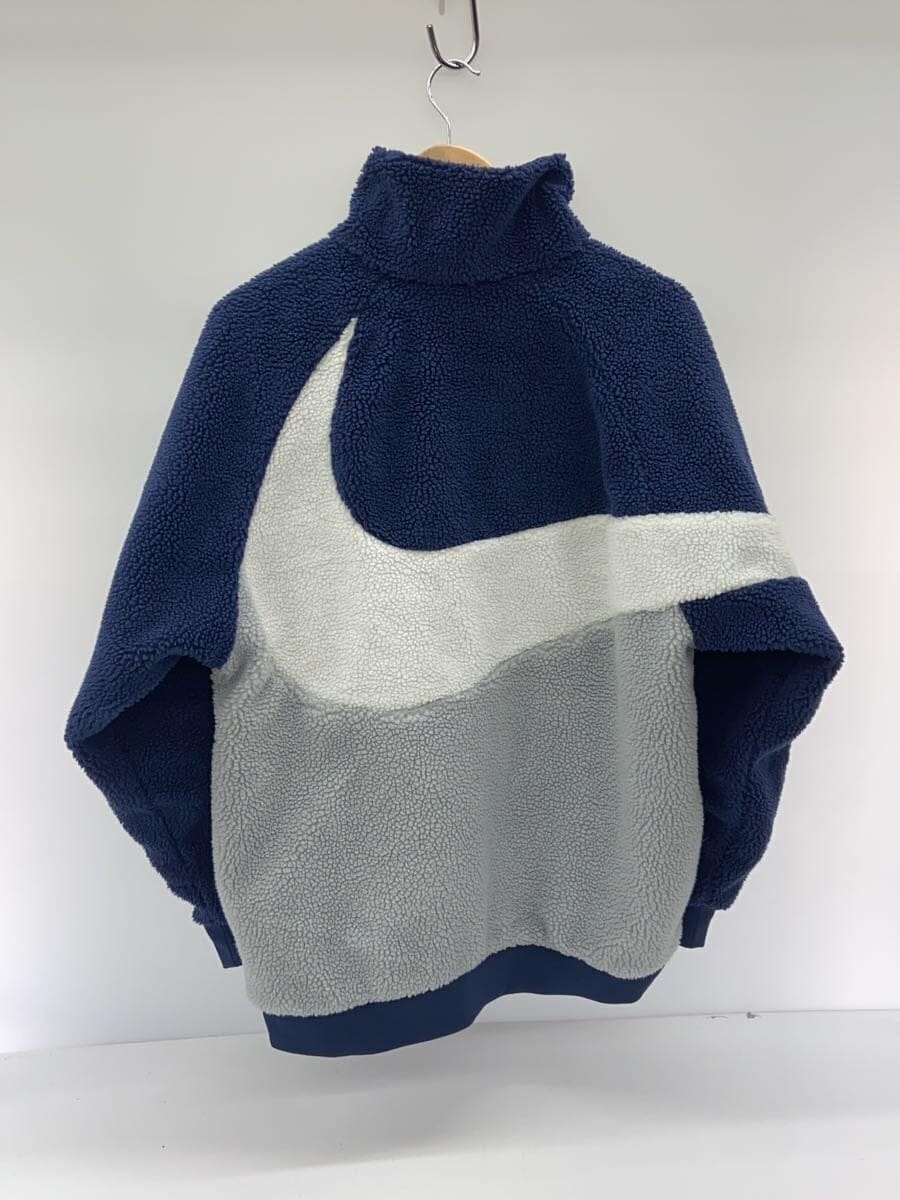 NIKE ナイキ ビッグスウッシュ 厚手ハイロフトフリース フルジップ リバーシブル ボアジャケット M(162-175cm) 国内正規品 BQ6546 ミッドナイトネイビー×チームブルーグレー