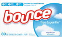 Bounce 無料＆ジェントル柔軟仕上げ剤シート、80カウント