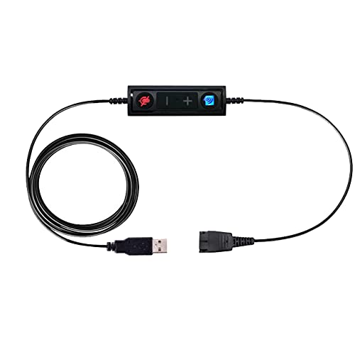 TruVoice USBアダプター Jabra Quick Disconnect QD 有線ヘッドセットと互換性あり ボリュームコントロールとミュート機能 ヘッドセットをPC ノートパソコン ソフトフォンに接続 