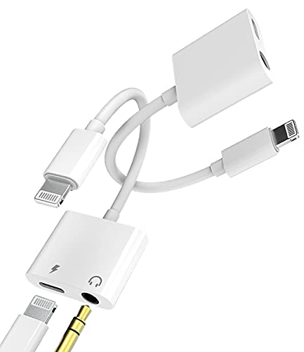 2本パック【Apple MFi認証】iPhone AUXアダプター Lightning - 3.5mmケーブル オーディオジャック ヘッドホン イヤフォンドングル 充電器 11 12 MINI PRO MAX XS XR X 8 7Plus用 アクセサリ