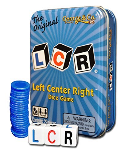 lcr - le droit au centre gauche - famille jeu de dés - bleu-LCR - Left Center Right - Family Dice Game - BLUE
