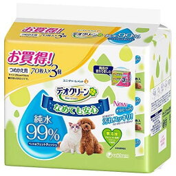 デオクリーン 純水99％ウェットティッシュつめかえ用70枚 3個パック × 4個セット