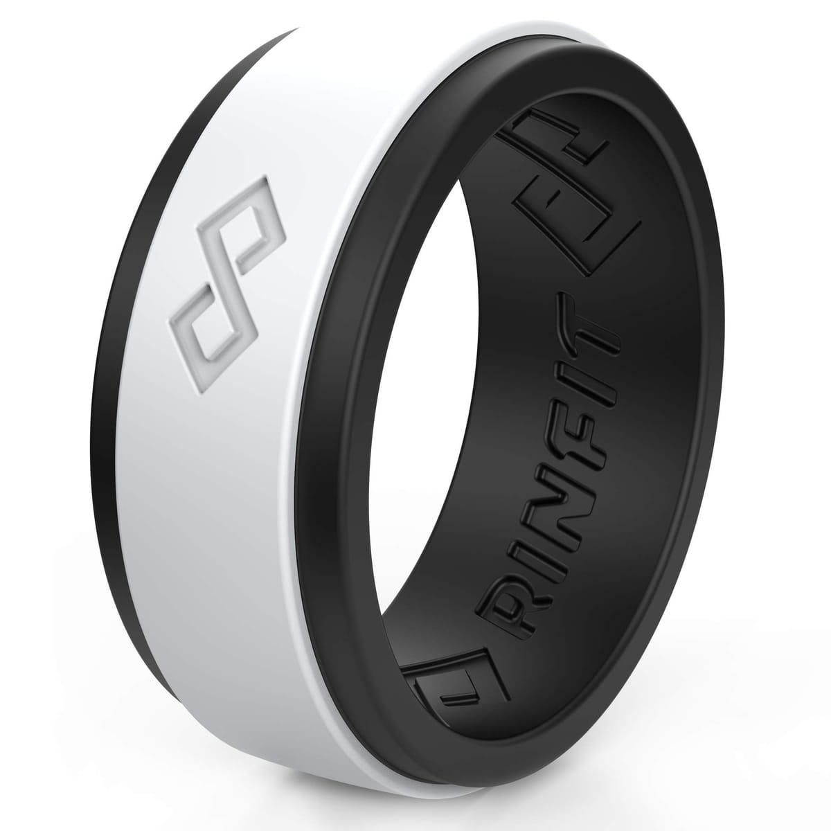 Rinfit シリコンリング メンズ シリコン結婚指輪 2層のインフィニティリング ゴム製結婚指輪 特許取得済デザイン, シリコーン, 宝石なし